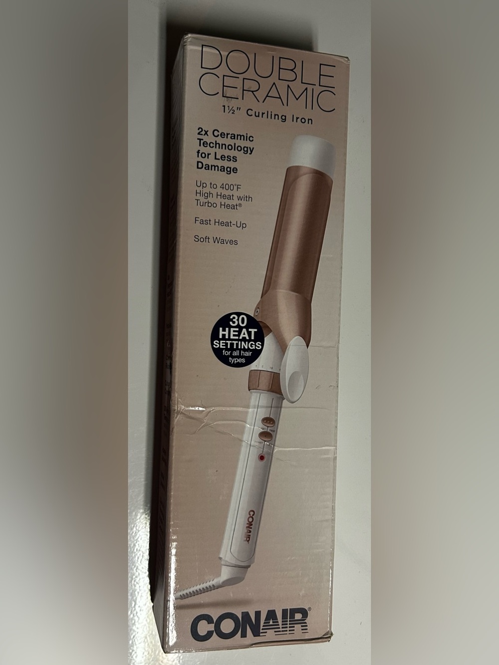 Conair Rose Gold and White Curling Iron - 30 Heat Settings